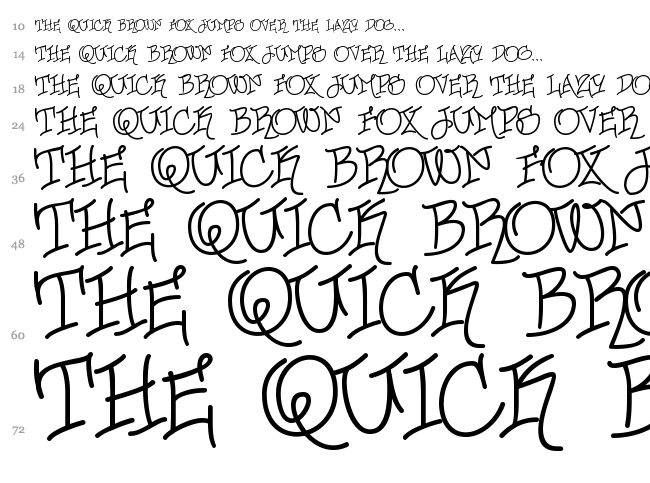 Urban Scrawl font waterfall