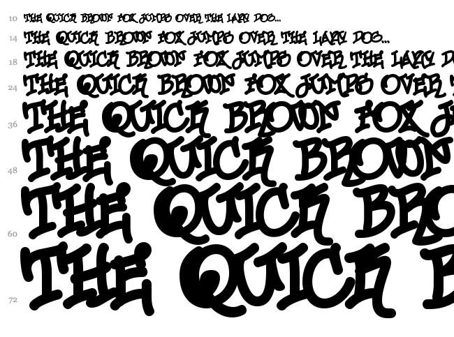 Urban Scrawl font waterfall