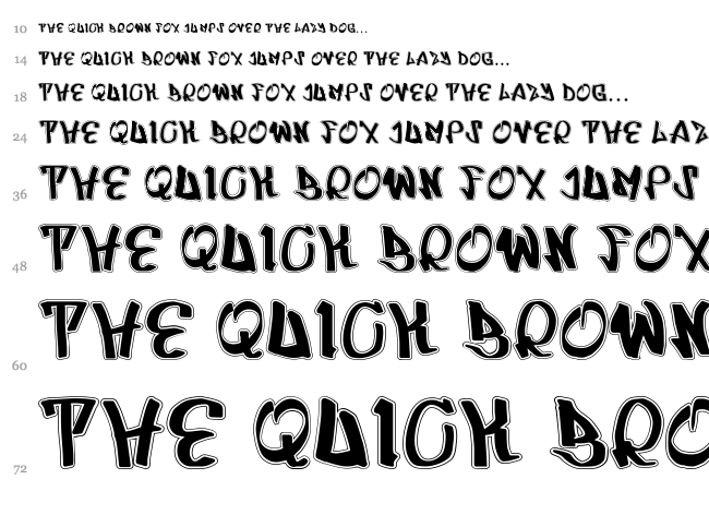 UrbRapper font waterfall