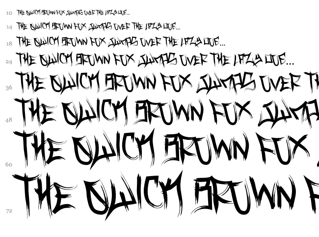 Vance Jackson font waterfall