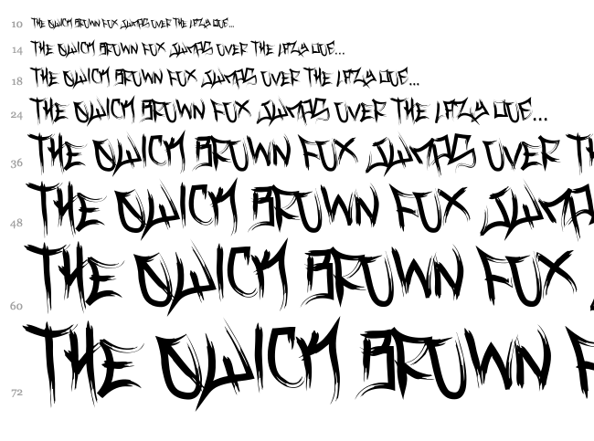 Vance Jackson font waterfall