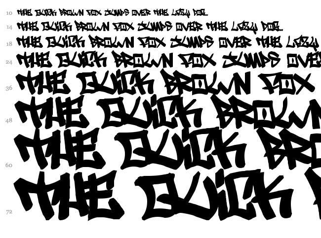 Writers font waterfall