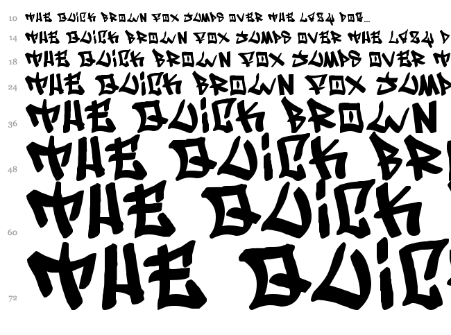 Writers font waterfall