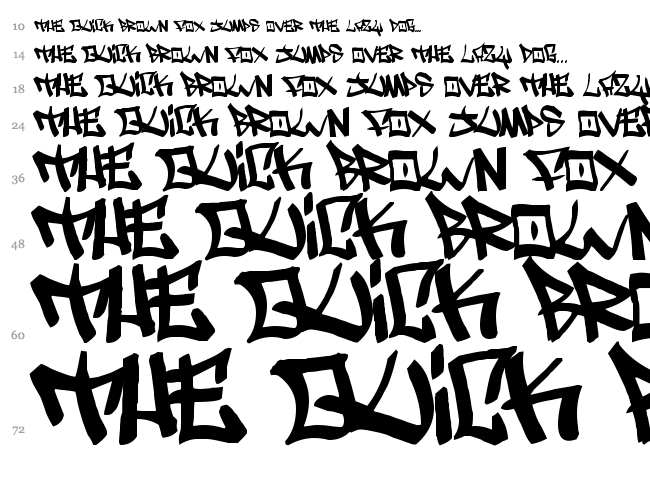 Writers font waterfall