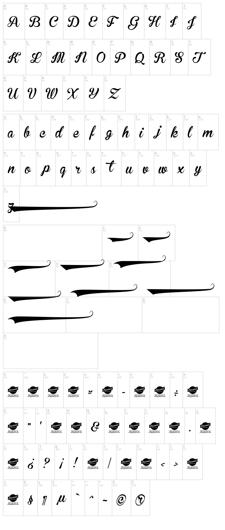 Brannboll Ny font map