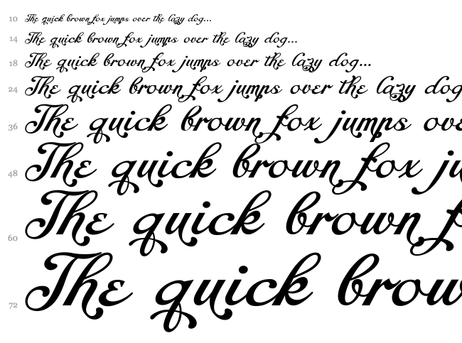Chapel Script font waterfall