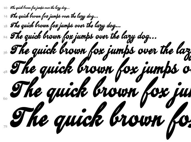 Emiral Script font waterfall