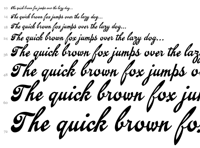 Emiral Script font waterfall
