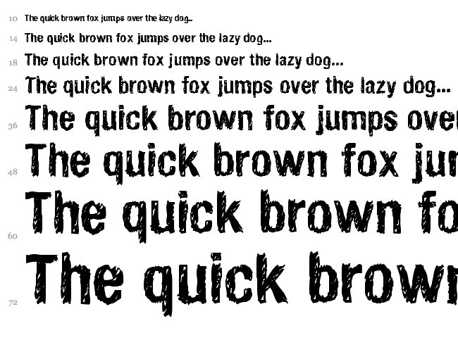 HandVetica font waterfall