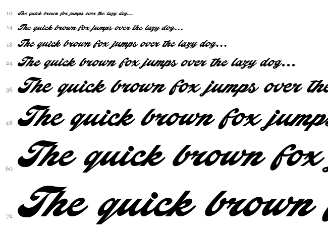 Indiana Script font waterfall