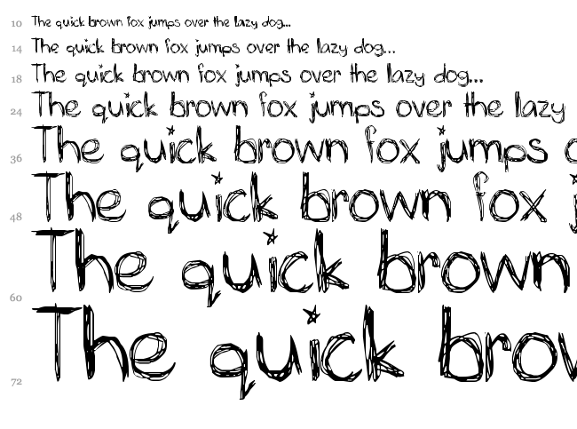 Mia's Scribblings font waterfall