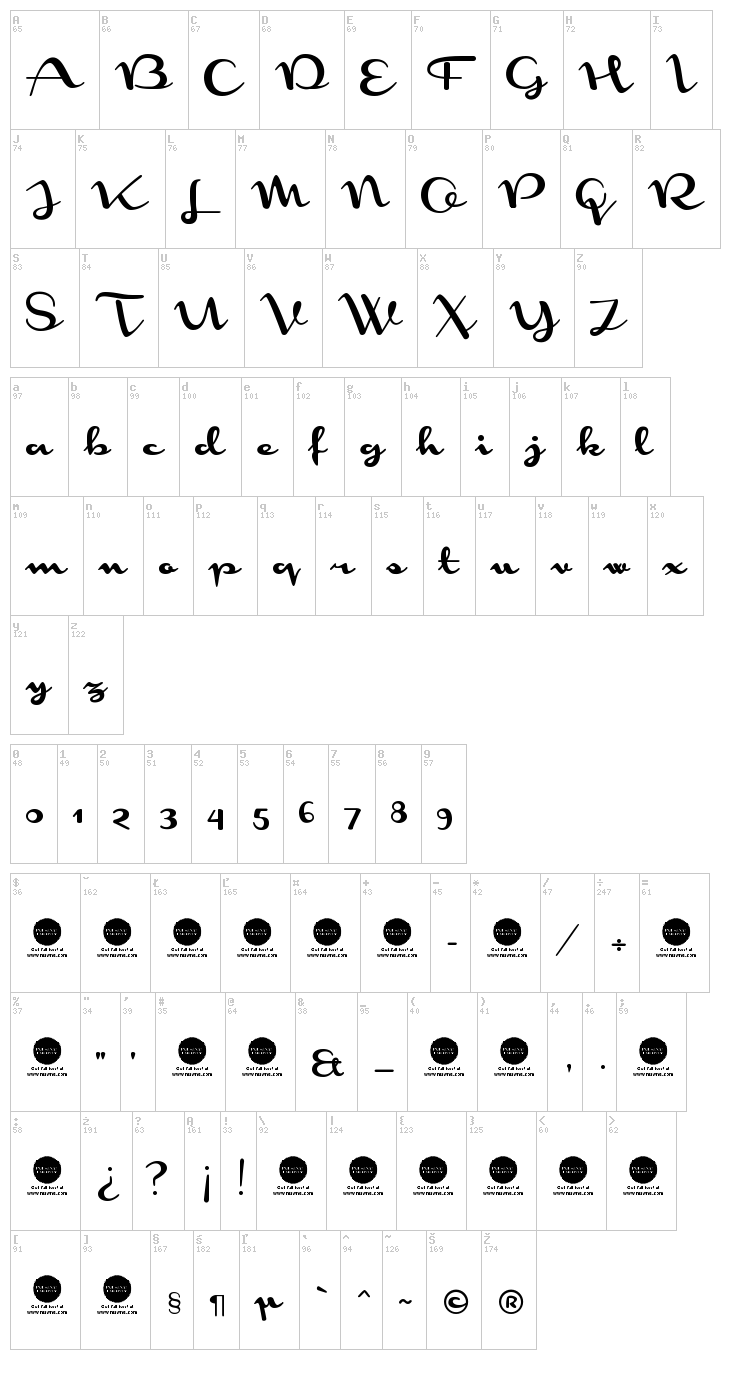 Monoment font map