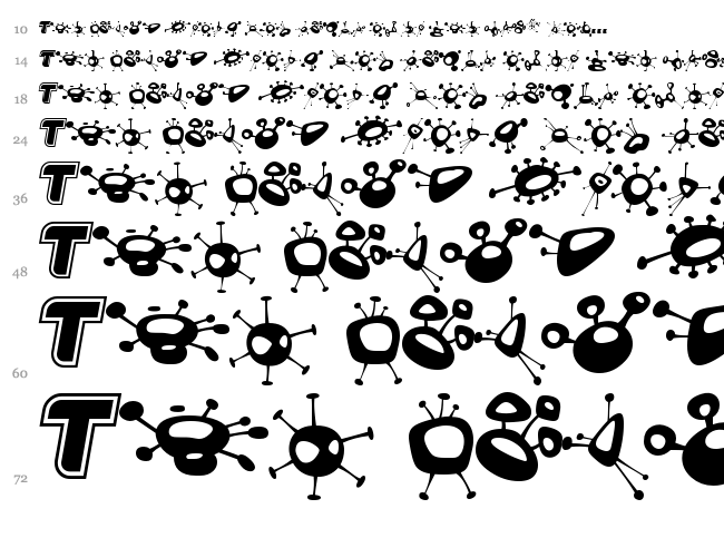 Alien Mushrooms font waterfall