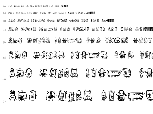 Alien dco font waterfall