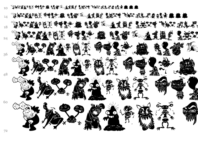 Art Monsters font waterfall