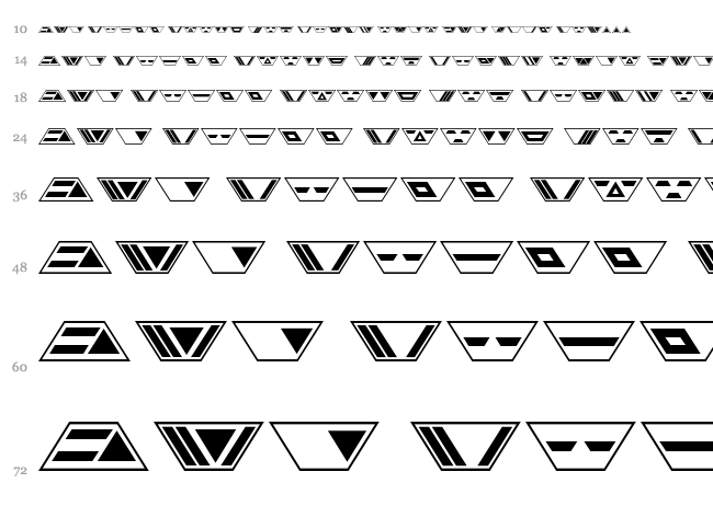 Gobotronic font waterfall