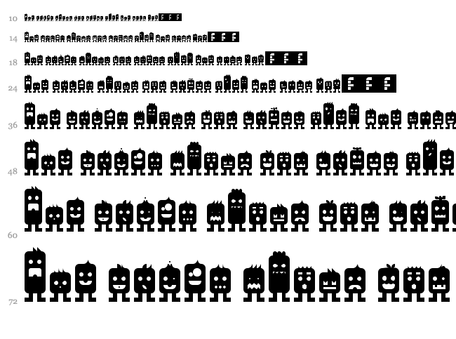 Monsterz font waterfall