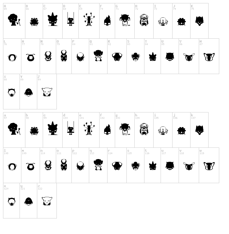 Pictoserie 5 font map