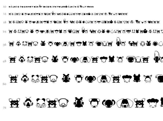 Pictoserie 3 font waterfall