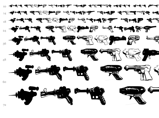 Rayguns font waterfall