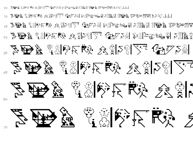 Testament C / Neuroticons font waterfall