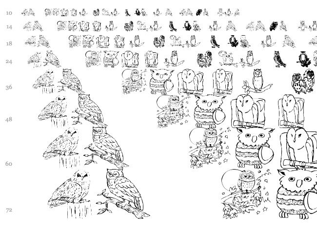 AEZ Owls for Traci font waterfall