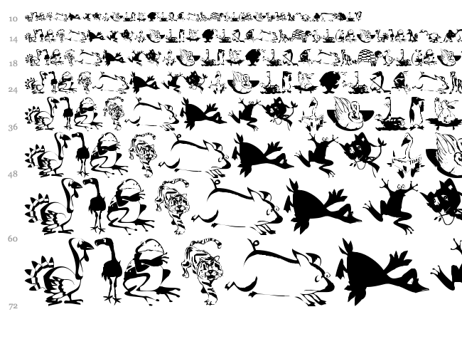 Animal Comedians font waterfall