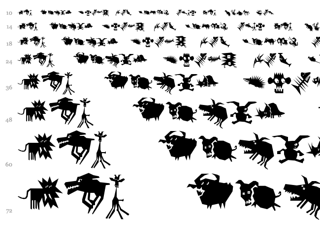Animalia Scissored font waterfall