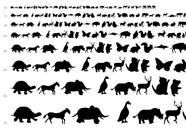 Animals font waterfall