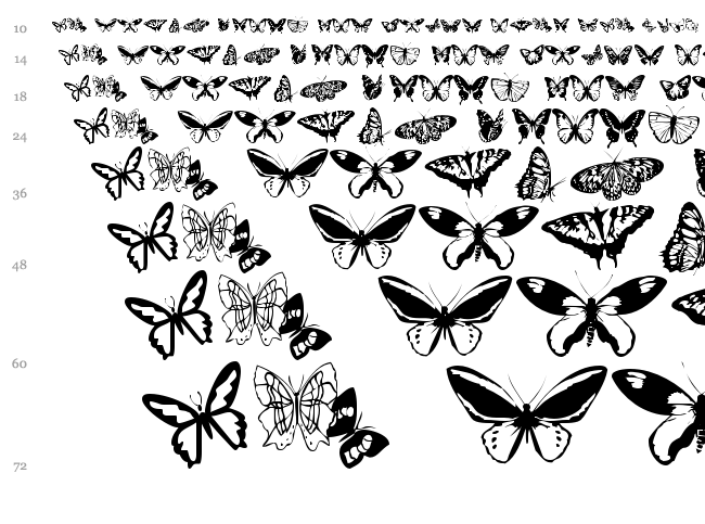 Butterflies font waterfall