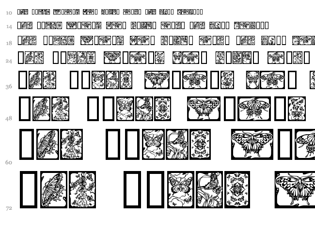 Butterflies font waterfall
