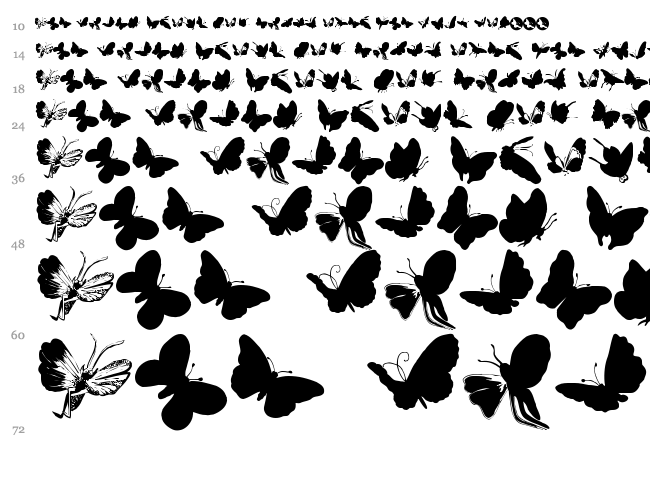 ButterFly font waterfall