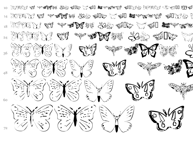 Butterfly Heaven font waterfall
