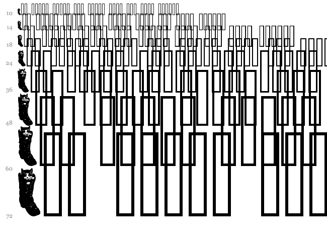 Cats CSP font waterfall