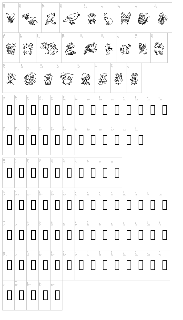 Critters 1 DC font map