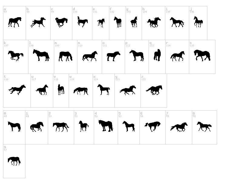 DJ Horses 1 font map