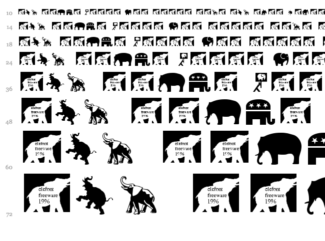 Elefont font waterfall