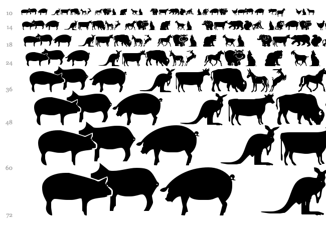 Farm & Wild Animals font waterfall