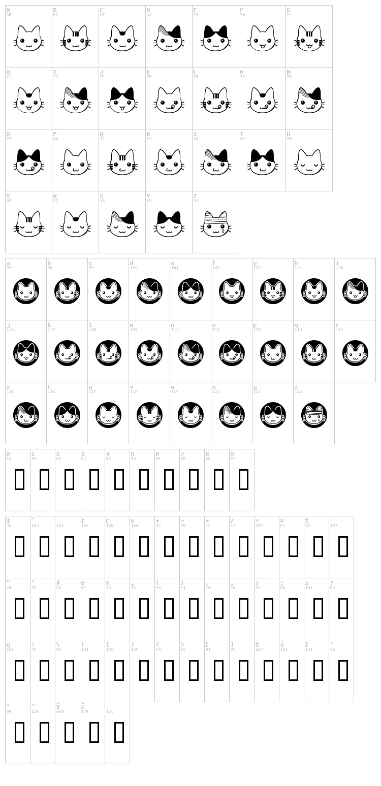 FB Nyan font map