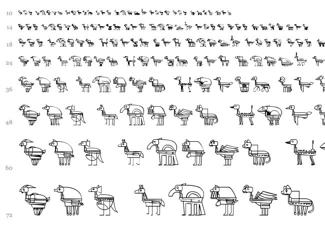 Freak Animals font waterfall