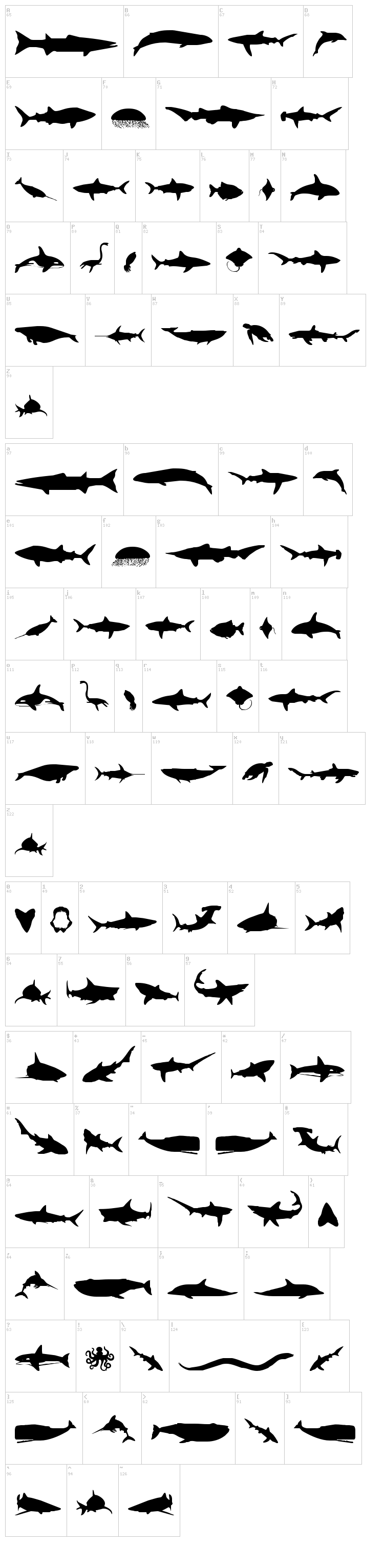 Giants of the Sea font map