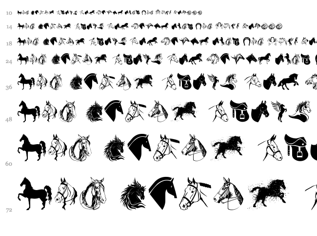 Horse font waterfall