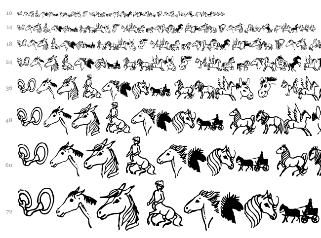 Horsedings font waterfall