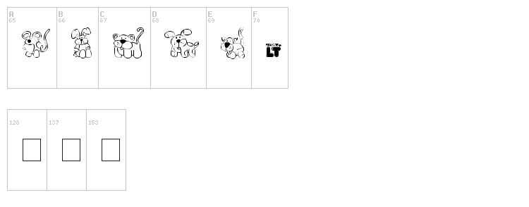 Make Your Own Pets LT font map