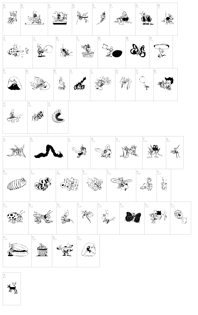 OurLittleDarlings-One font map
