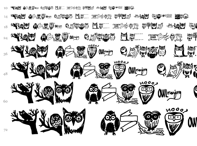 Owlmazing font waterfall