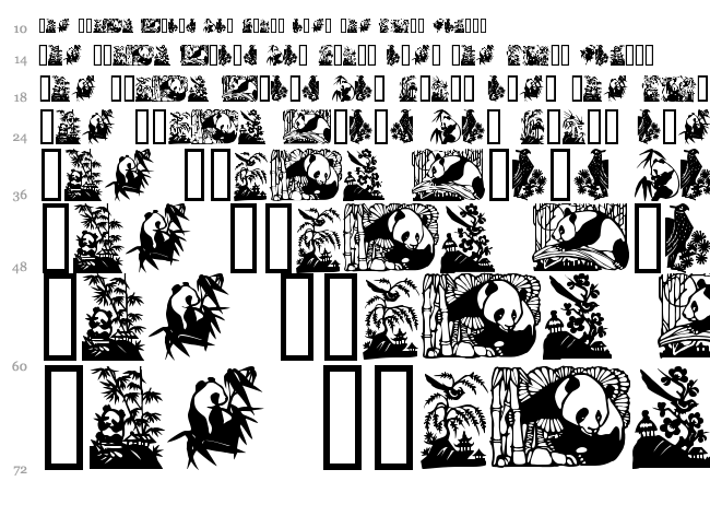 Panda font waterfall