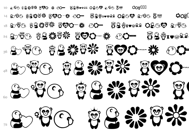 Pandamonium BV font waterfall