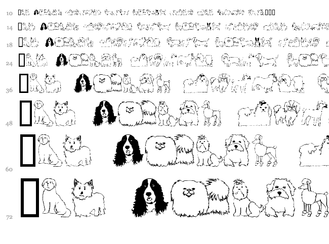 Puppins font waterfall