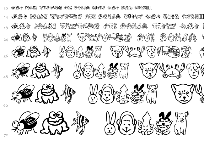 Sakabe Animal 01 font waterfall